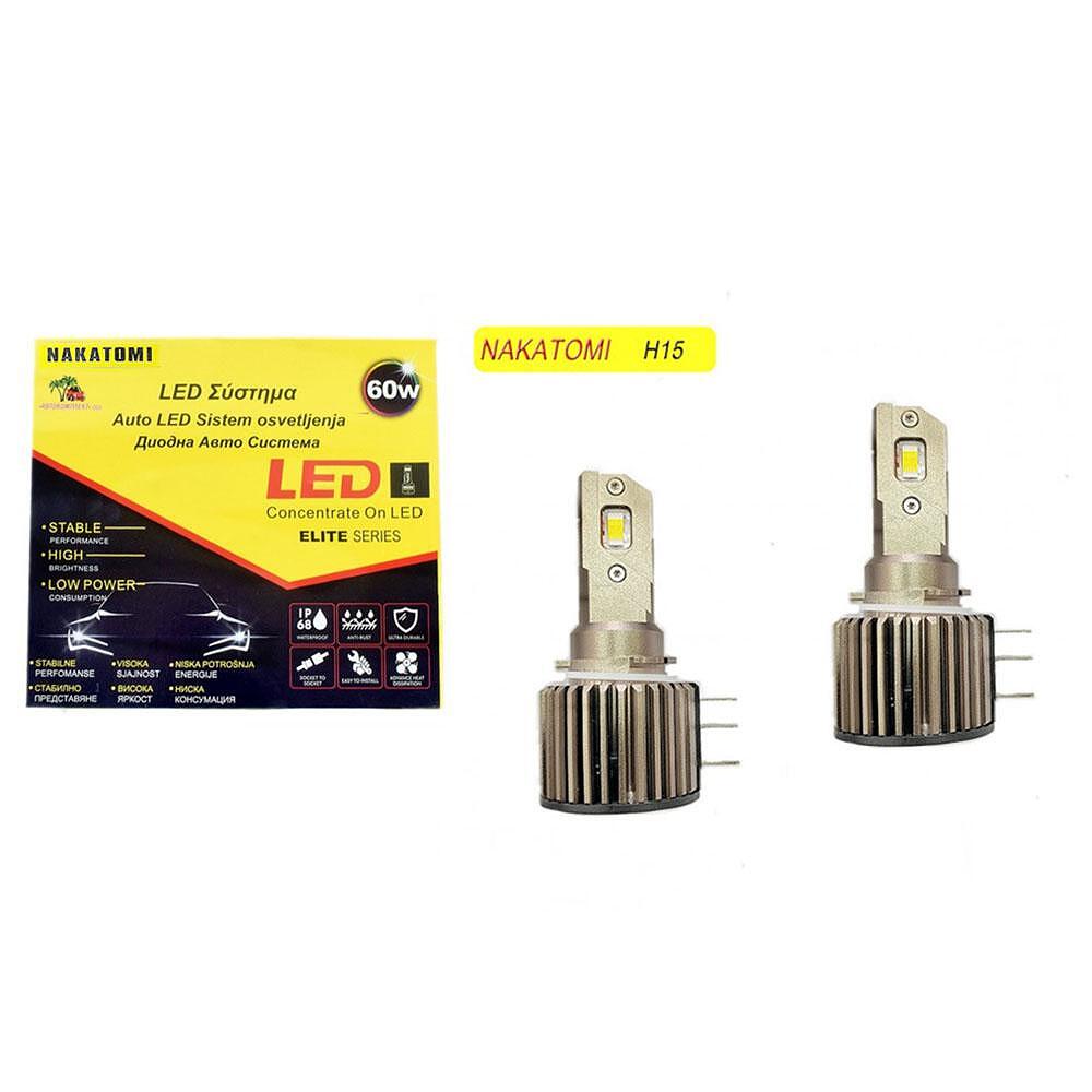 Диоден комплект H15 X6 Nakatomi/Nakamoto, 12-24V, 60W, CANBUS